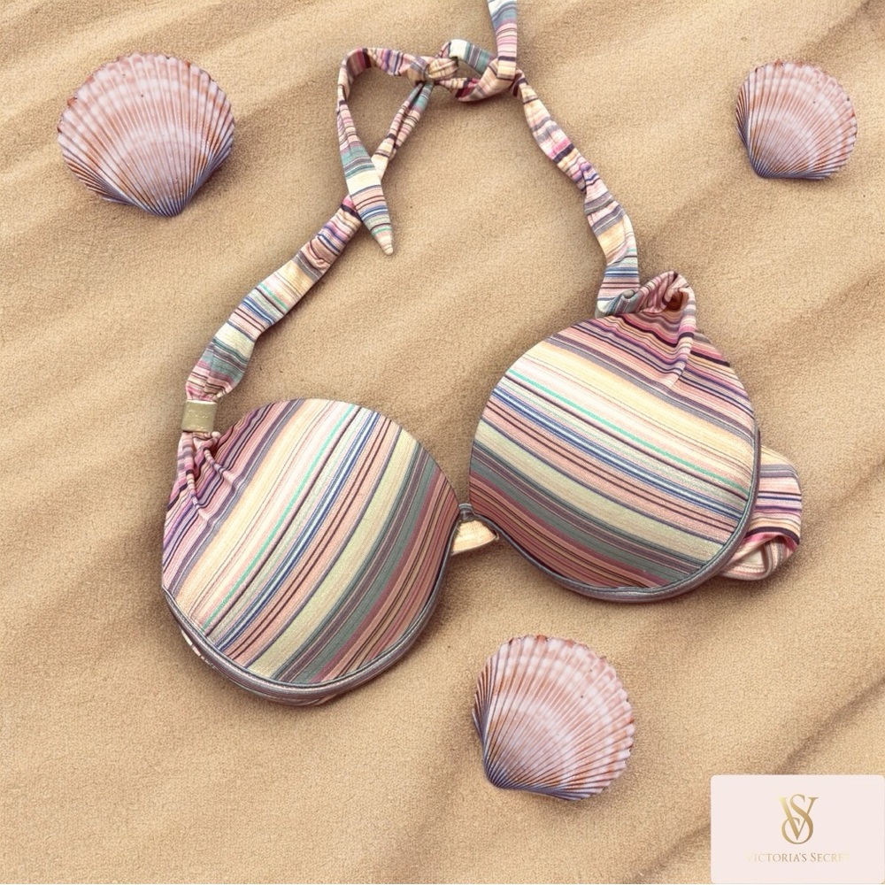 Victoria's Secret Pastel Striped Push-Up Bikini Top